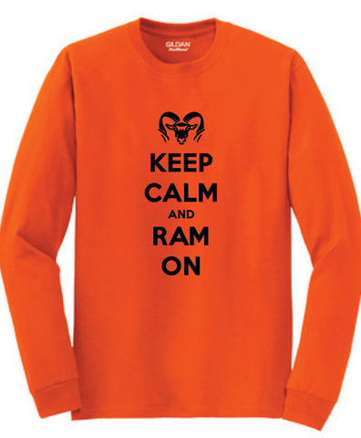 ROCKFORD RAMS KEEP CALM RAM ON LONG SLEEVE - ORANGE