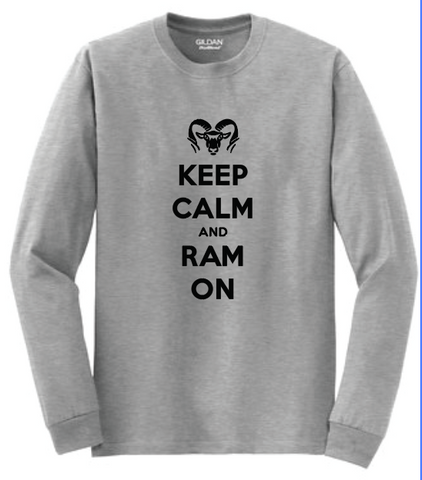 ROCKFORD RAMS KEEP CALM RAM ON LONG SLEEVE - GREY